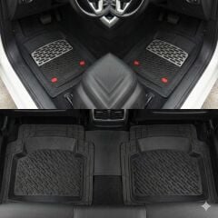 Safir Land Uyumlu Rover Freelander Havuzlu Universal Paspas Krom Karbon Parça