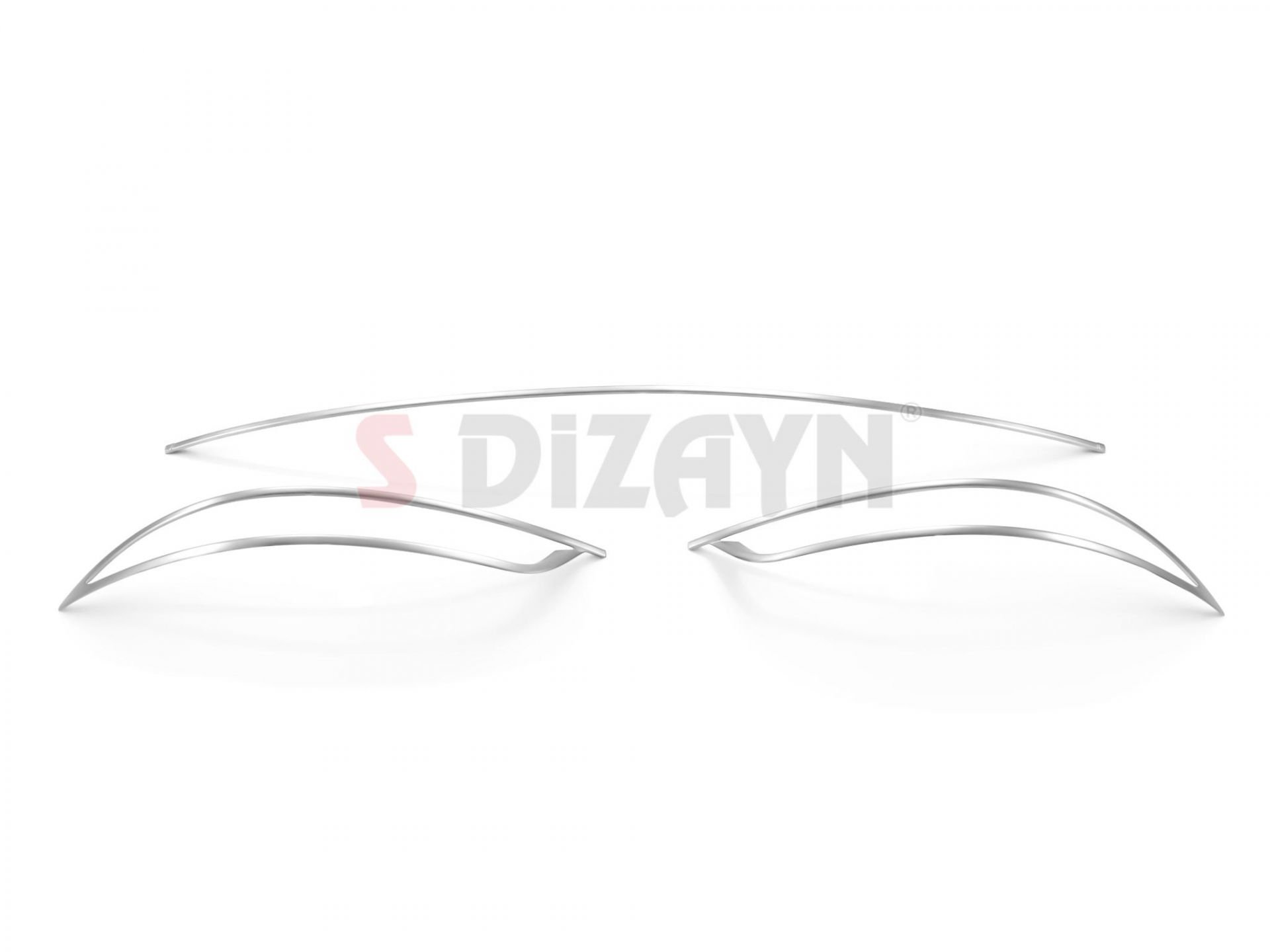 S-Dizayn Fiat Egea SD Krom Arka Tampon Difüzör Çıtası 3 Prç. 2015 Üzeri (Mat Krom)