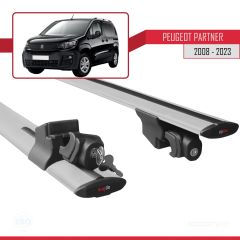 Peugeot Partner 2019-2022 Arası ile uyumlu HOOK Model Anahtar Kilitli Ara Atkı Tavan Barı GRİ