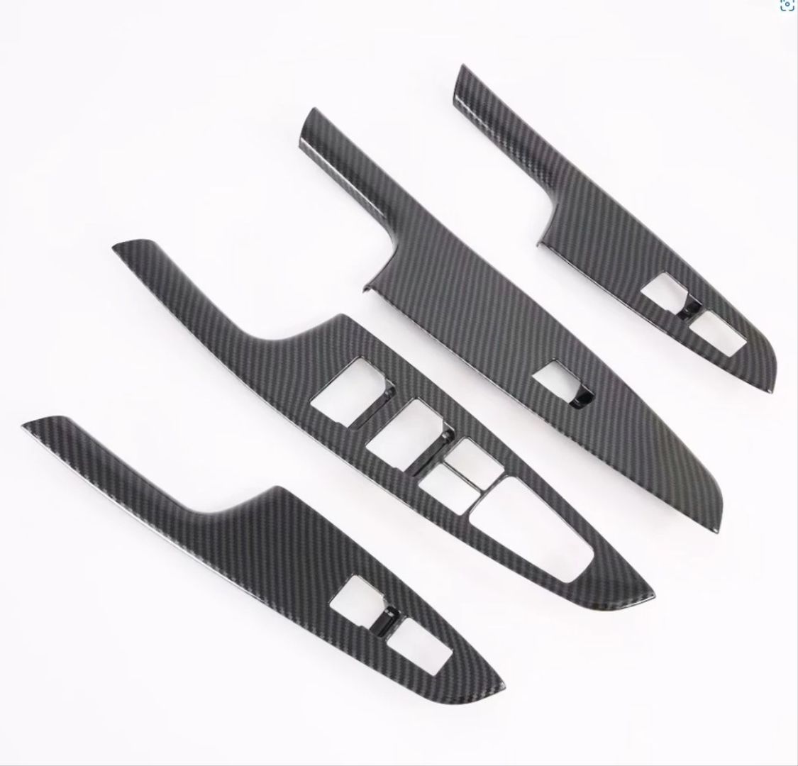 Hyundai Tucson Uyumlu 2015-2018 Kapı Kolçak Kaplama Karbon (Koltuk Isıtıcılı Model)