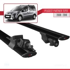 Peugeot Partner Tepe 2008-2018 Arası ile uyumlu HOOK Model Anahtar Kilitli Ara Atkı Tavan Barı SİYAH