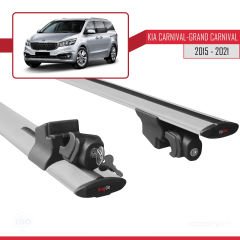 Kia Carnival / Grand Carnival (YP) 2015-2021 Arası ile uyumlu HOOK Model Anahtar Kilitli Ara Atkı Tavan Barı GRİ