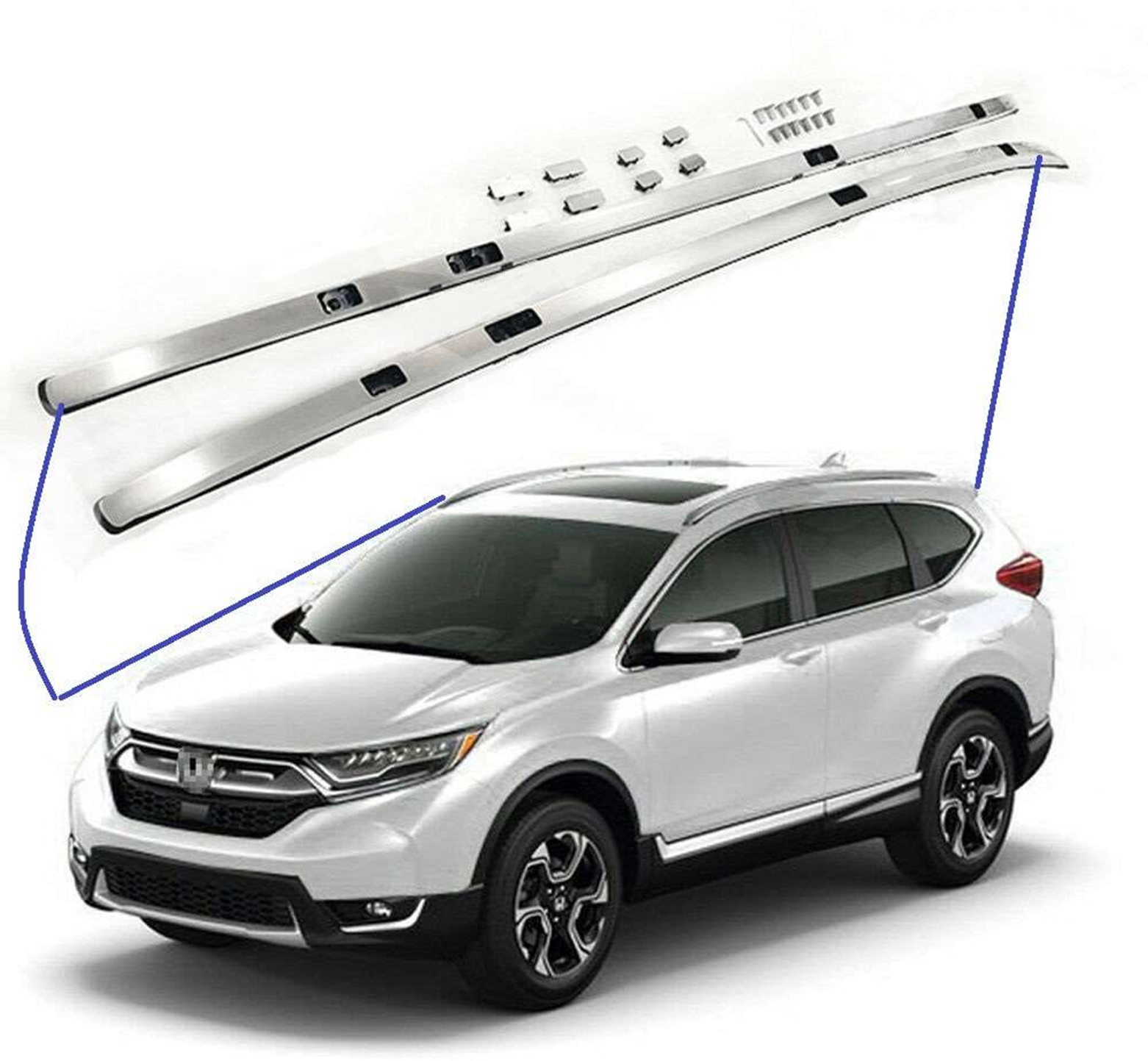 Honda Cr-V Uyumlu 2018 Sonrası Tavan Çıtası Gümüş Parça