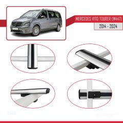 Mercedes Vito Tourer (W447) 2014 ve Sonrası ile uyumlu Basic Model Ara Atkı Tavan Barı GRİ 3 ADET