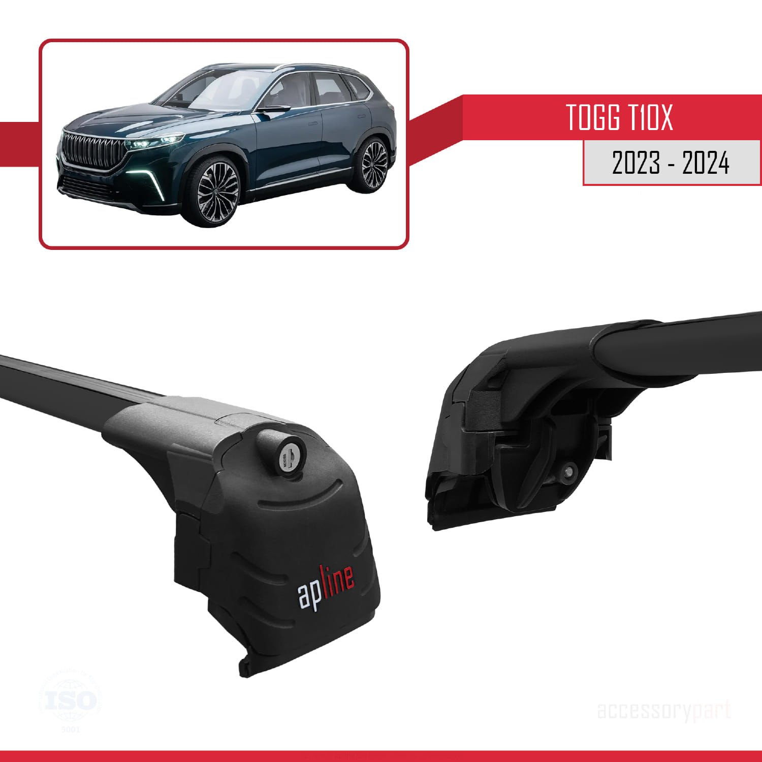ve Sonrası ile uyumlu ACE-2 Ara Atkı Tavan Barı SİYAH