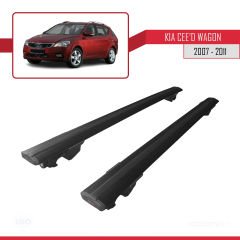 Kia Cee'd SW / Estate 2007-2011 Arası ile uyumlu HOOK Model Anahtar Kilitli Ara Atkı Tavan Barı SİYAH