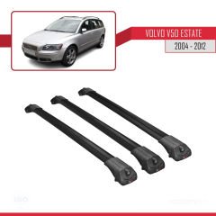 Volvo V50 Estate 2004-2012 Arası ile uyumlu ACE-1 Ara Atkı Tavan Barı SİYAH 3 ADET BAR
