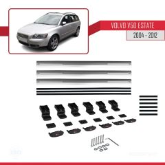 Volvo V50 Estate 2004-2012 Arası ile uyumlu Basic Model Ara Atkı Tavan Barı GRİ 3 ADET