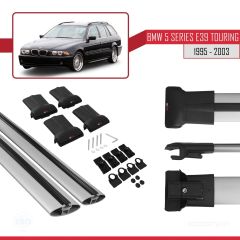 BMW 5 Serisi (E39) TOURING 1995-2003 Arası ile uyumlu FLY Model Ara Atkı Tavan Barı GRİ