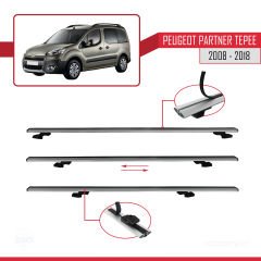 Peugeot Partner Tepee 2008-2018 Arası ile uyumlu Basic Model Ara Atkı Tavan Barı GRİ 3 ADET