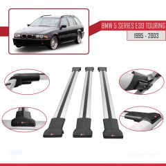 BMW 5 Serisi (E39) TOURING 1995-2003 Arası ile Uyumlu FLY Model Ara Atkı Tavan Barı GRİ 3 ADET BAR