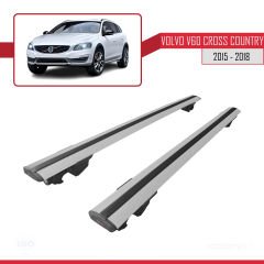 Volvo V60 Cross Country 2015-2018 Arası ile uyumlu HOOK Model Anahtar Kilitli Ara Atkı Tavan Barı GRİ