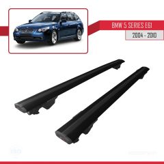 BMW 5 Serisi (E61) 2004-2010 Arası ile uyumlu HOOK Model Anahtar Kilitli Ara Atkı Tavan Barı SİYAH