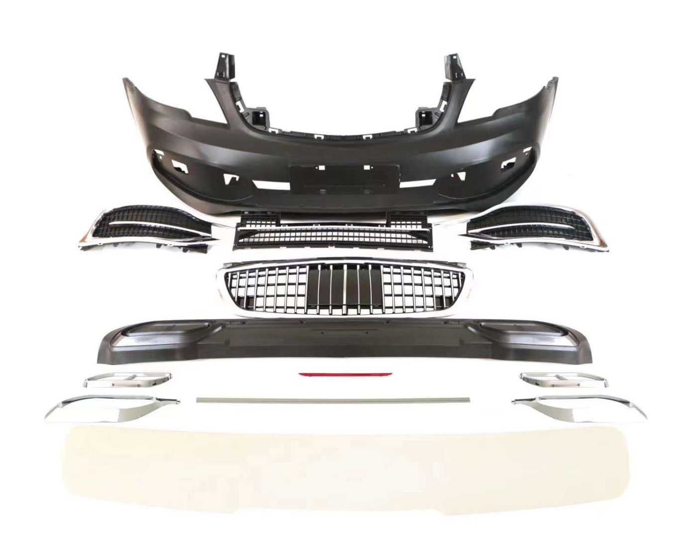 Vito 2011-2014 Uyumlu İçin Uyumlu Maybach Body Kit (Ön Tampon-Panjur-Difüzör-Egzoz-Spoiler) Parça
