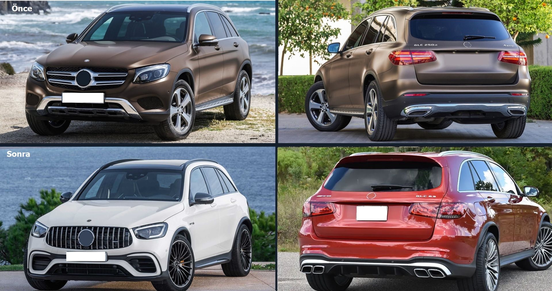 Mercedes X253 Uyumlu Glc 2016-2019 İçin 2020+ Facelift Body Kit (Dönüşüm)