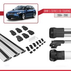 BMW 5 Serisi (E61) TOURING 2004-2010 Arası ile uyumlu ACE-1 Ara Atkı Tavan Barı GRİ 3 ADET BAR