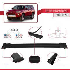 Toyota 4Runner (N280) 2010 ve Sonrası ile Uyumlu FLY Model Ara Atkı Tavan Barı SİYAH 3 ADET BAR