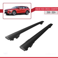 Volvo V60 Cross Country 2019 ve Sonrası ile uyumlu HOOK Model Anahtar Kilitli Ara Atkı Tavan Barı SİYAH