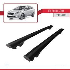 Kia Ceed (JD) SW 2012-2018 Arası ile uyumlu HOOK Model Anahtar Kilitli Ara Atkı Tavan Barı SİYAH