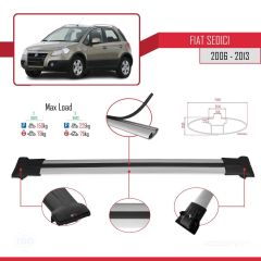 Fiat Sedici 2006-2013 Arası ile uyumlu FLY Model Ara Atkı Tavan Barı GRİ