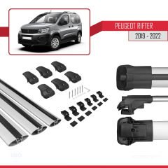 Peugeot Rifter 2019-2022 Arası ile uyumlu ACE-1 Ara Atkı Tavan Barı GRİ 3 ADET BAR