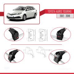 Toyota Auris TOURING SPORTS (E180) 2012-2018 Arası ile uyumlu ACE-2 Ara Atkı Tavan Barı GRİ