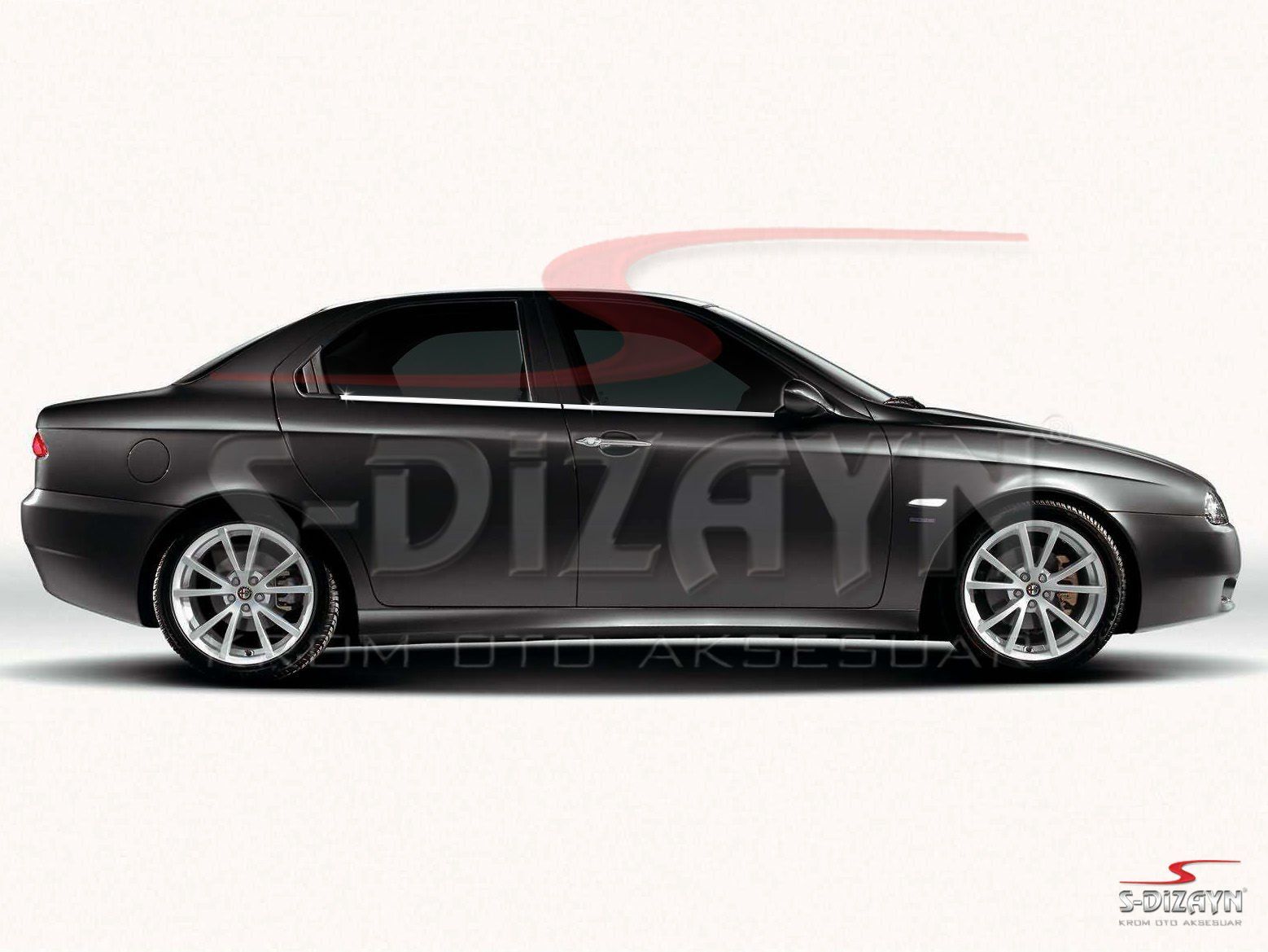 Alfa Romeo Uyumlu 156 Krom Cam Çıtası 4 Parça 1997-2007 Parça