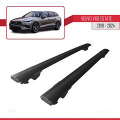 Volvo V60 Estate 2019 ve Sonrası ile uyumlu HOOK Model Anahtar Kilitli Ara Atkı Tavan Barı SİYAH