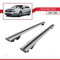 Volvo V60 SW / Estate 2010-2018 Arası ile uyumlu HOOK Model Anahtar Kilitli Ara Atkı Tavan Barı GRİ