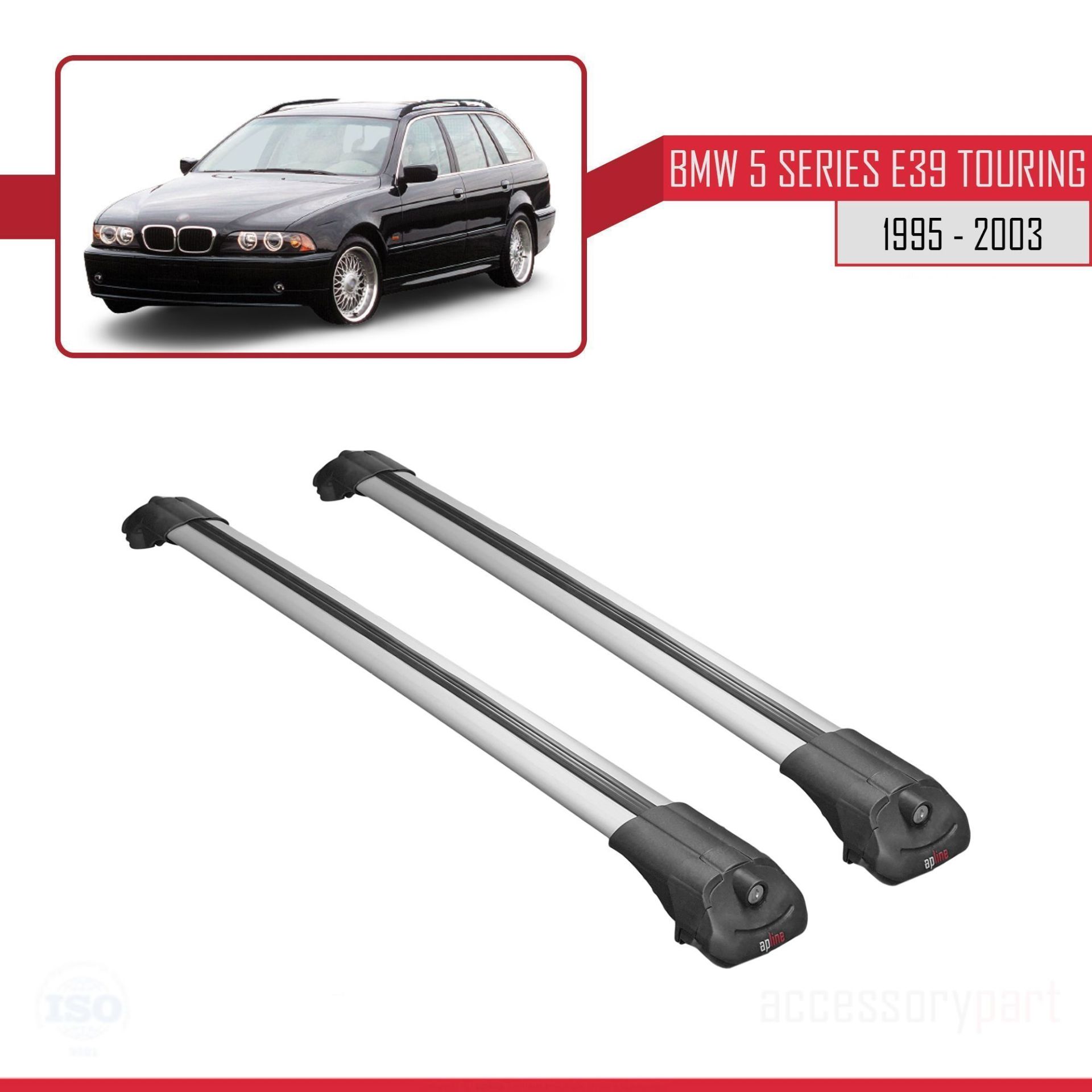 BMW 5 Serisi ESTATE - TOURING (E39) 1995-2003 Arası ile uyumlu ACE-1 Ara Atkı Tavan Barı GRİ