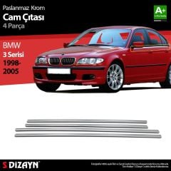 Bmw 3 Uyumlu Serisi E46 Krom Cam Çıtası 4 Parça 1998-2005