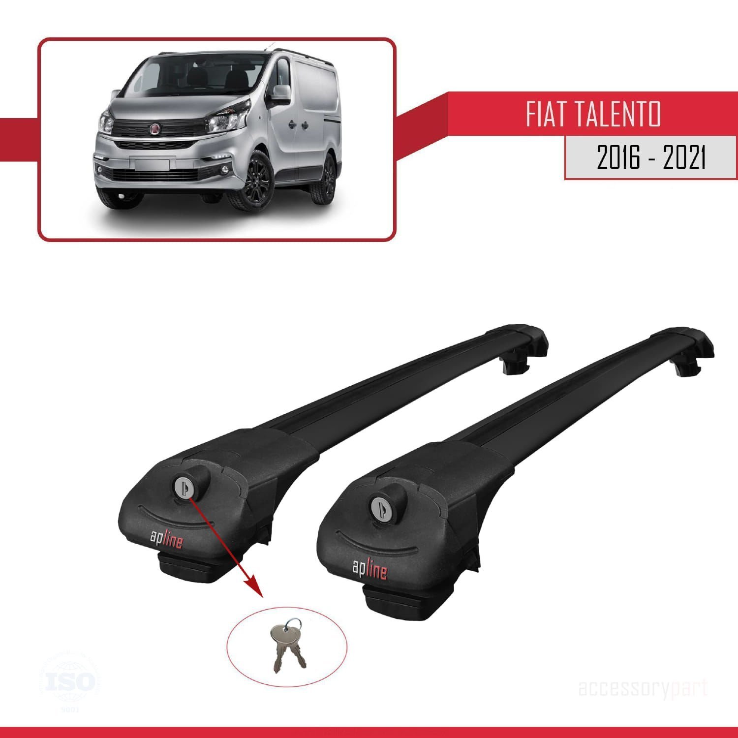 Fiat Talento 2016-2021 Arası ile uyumlu ACE-1 Ara Atkı Tavan Barı SİYAH
