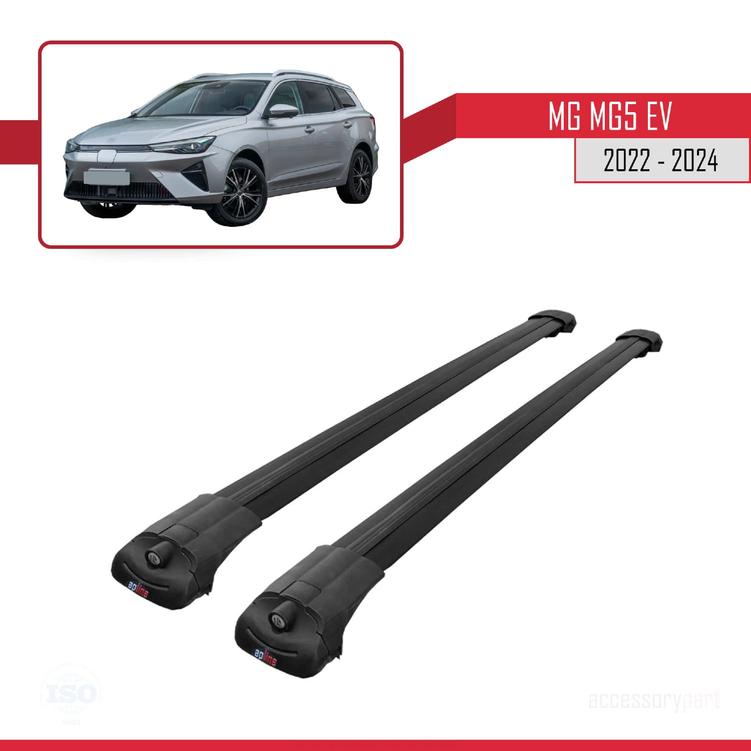 MG MG5 EV 2022 ve sonrası ile uyumlu ACE-1 Ara Atkı Tavan Barı SİYAH