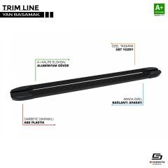 Volkswagen Caddy Uyumlu 3 Trimline Siyah Yan Basamak 193 Cm 2004-2020