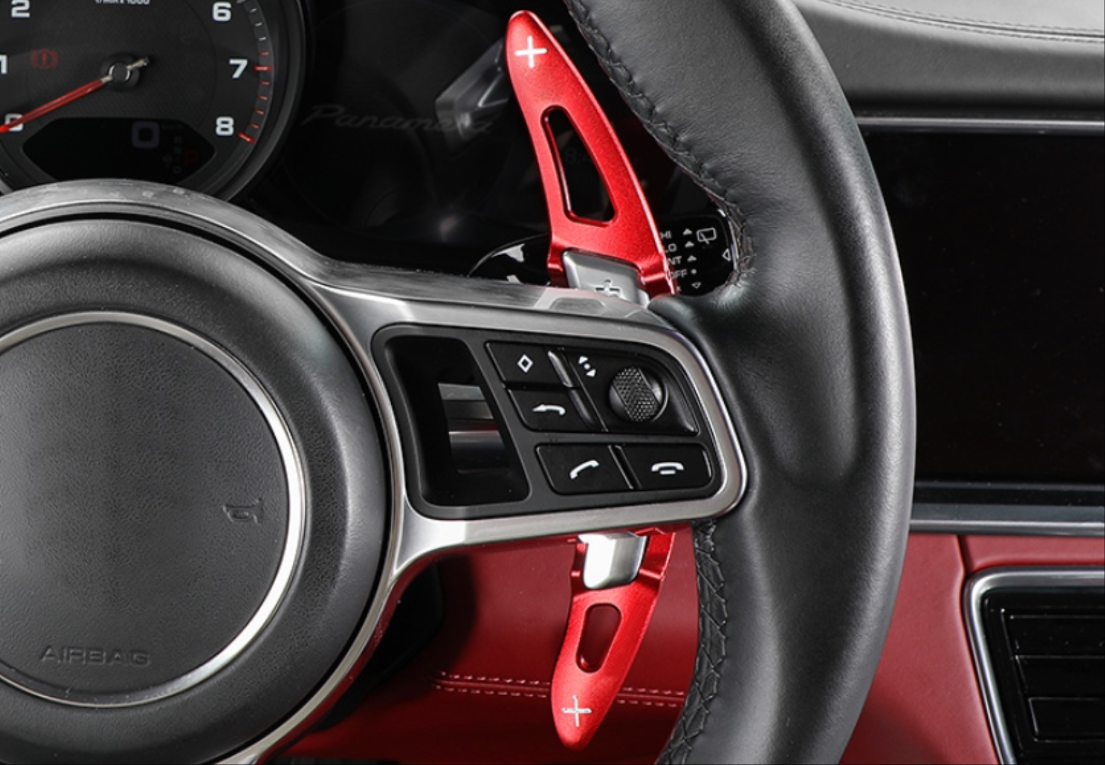 Porsche Panamera Uyumlu 2017+/Macan 2014+/Cayenne 2015+ / 718 2016+ / 911 2016+ Paddle Shift Kırmızı