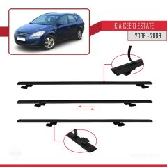 Kia Ceed SPORTSWAGON 2006-2009 Arası ile uyumlu Basic Model Ara Atkı Tavan Barı SİYAH 3 ADET