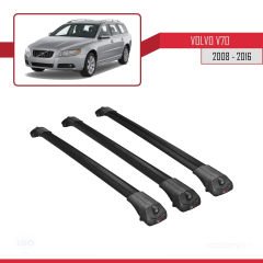 Volvo V70 2008-2016 Arası ile uyumlu ACE-1 Ara Atkı Tavan Barı SİYAH 3 ADET BAR