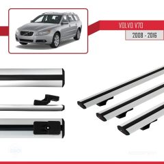 Volvo V70 2008-2016 Arası ile uyumlu Basic Model Ara Atkı Tavan Barı GRİ 3 ADET