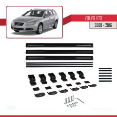 Volvo V70 2008-2016 Arası ile uyumlu Basic Model Ara Atkı Tavan Barı SİYAH 3 ADET