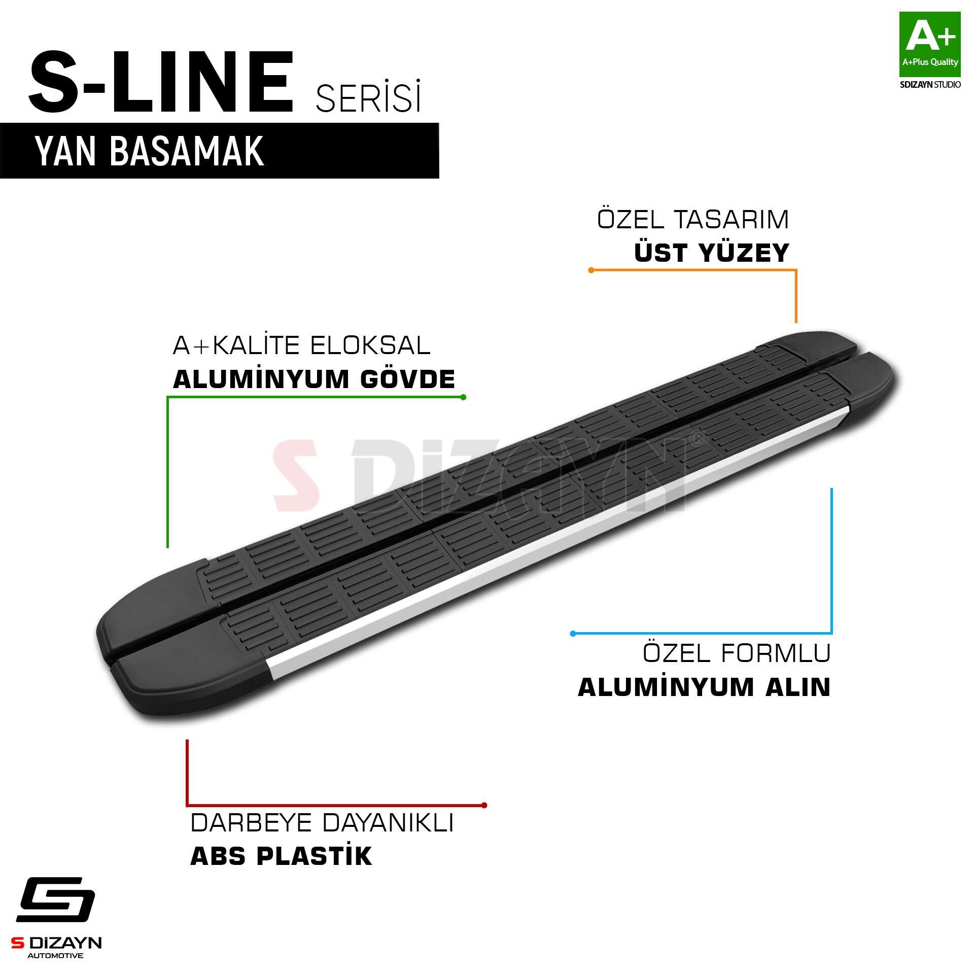 S-Dizayn Citroen C4 X S-Line Aluminyum Yan Basamak 183 Cm 2022 Üzeri A+ Kalite