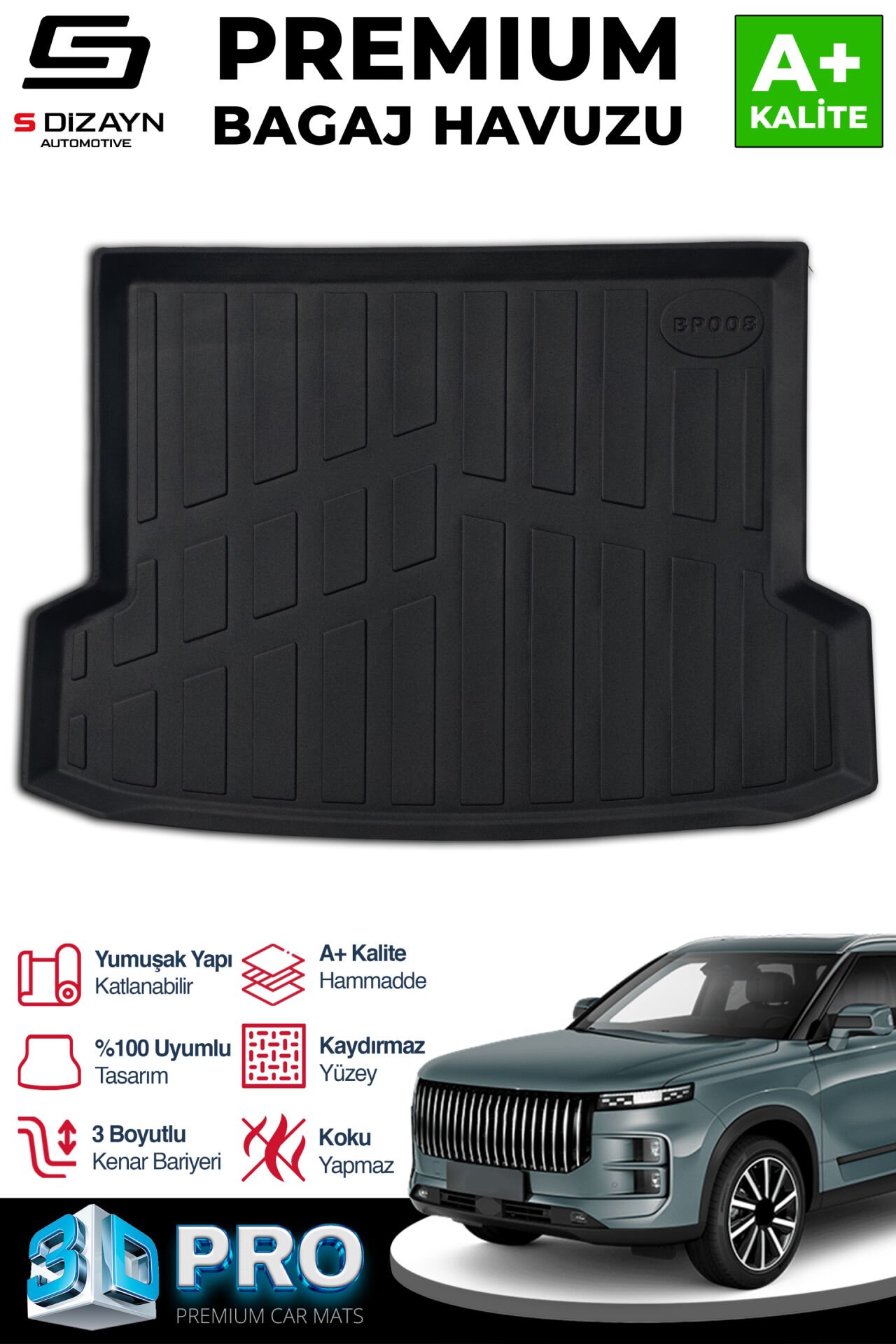 S-Dizayn Jaecoo J7 4x4 3D Pro Bagaj Havuzu 2024 Üzeri A+ Kalite