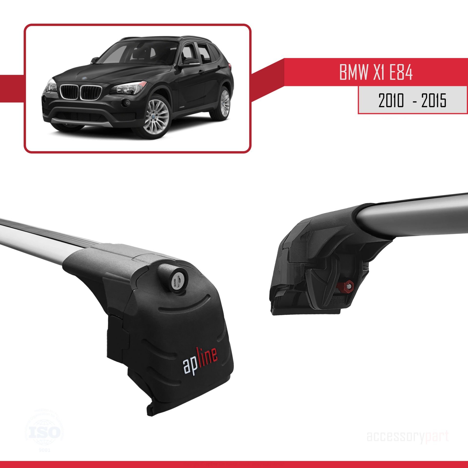 BMW X1 (E84) 2010-2015 Arası ile uyumlu ACE-2 Ara Atkı Tavan Barı GRİ