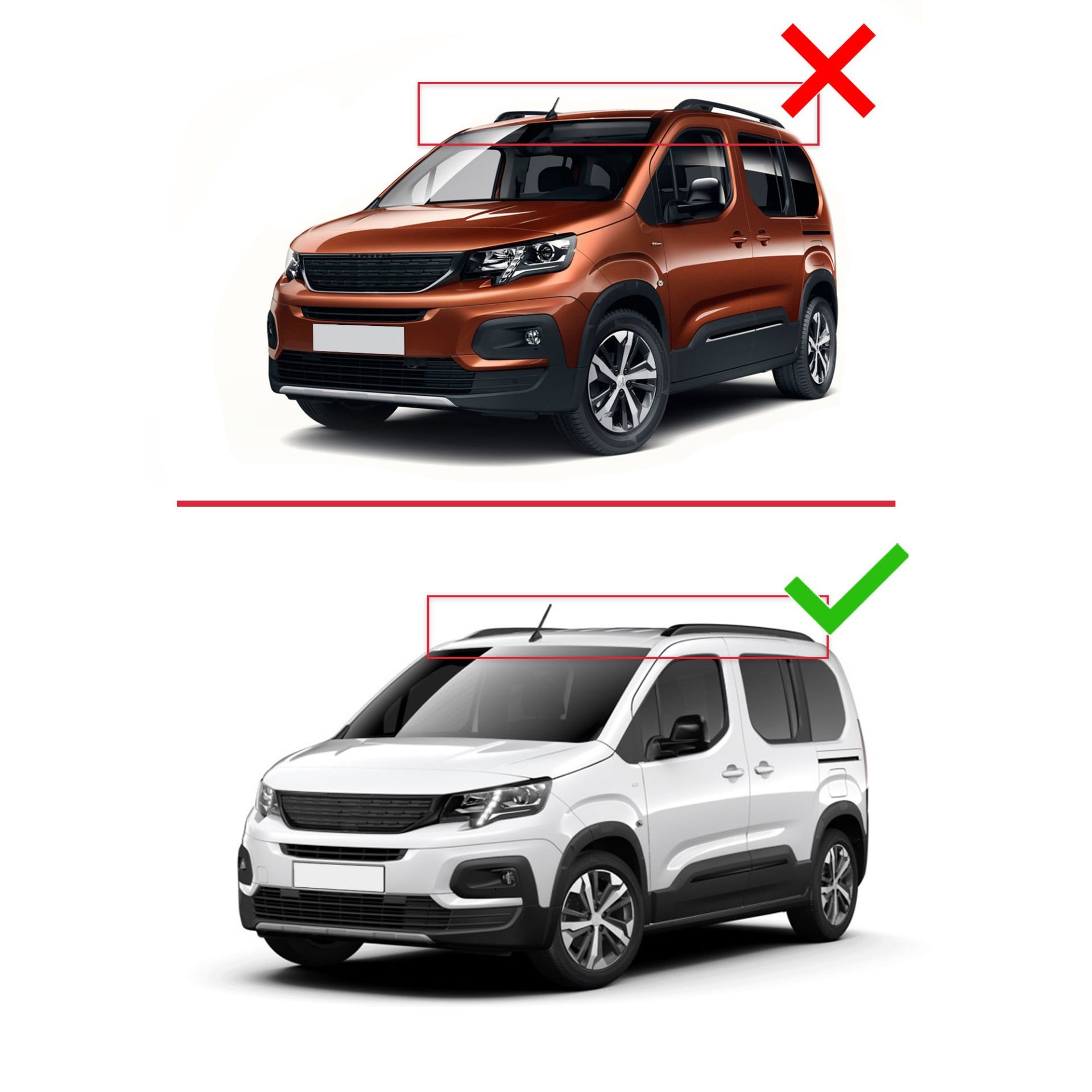 Peugeot Rifter 2023 ve Sonrası ile uyumlu ACE-2 Ara Atkı Tavan Barı GRİ