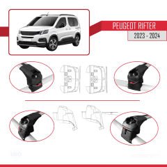 Peugeot Rifter 2023 ve Sonrası ile uyumlu ACE-2 Ara Atkı Tavan Barı GRİ