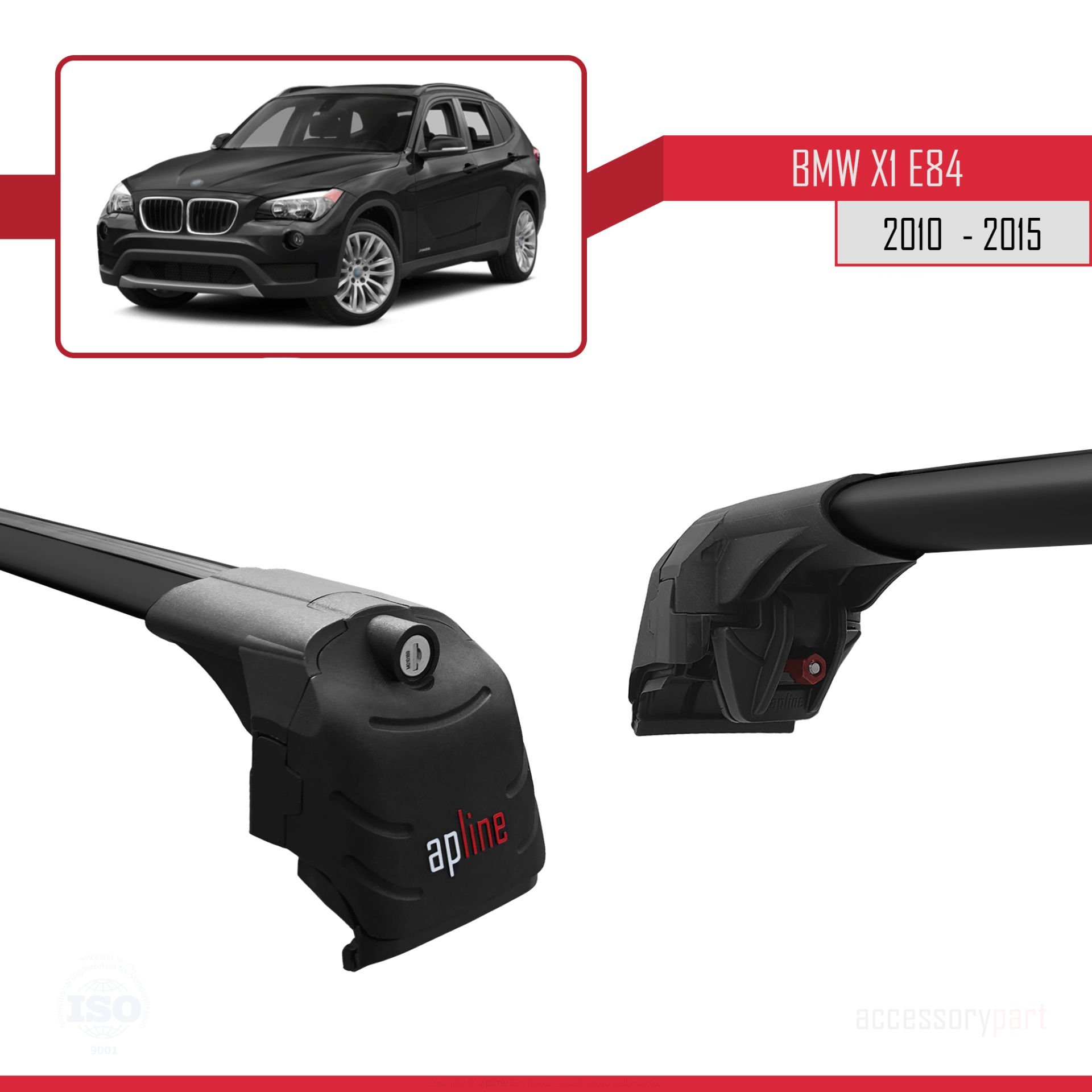 BMW X1 (E84) 2010-2015 Arası ile uyumlu ACE-2 Ara Atkı Tavan Barı SİYAH