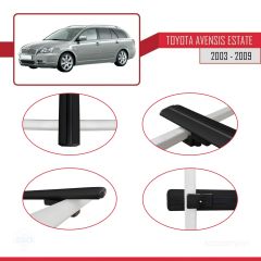 Toyota Avensis SW 2003-2009 Arası ile uyumlu Basic Model Ara Atkı Tavan Barı SİYAH 3 ADET