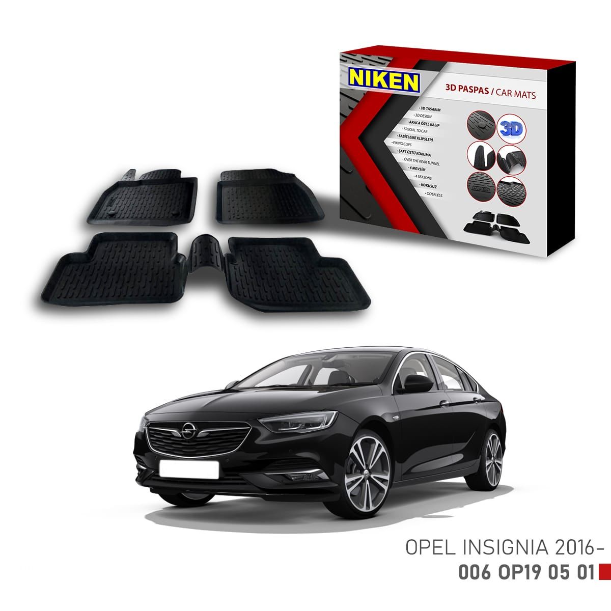 Opel Insignia -2016 için Uyumlu 3D Paspas