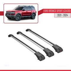 Ford Bronco Sport (CX430) 2021 ve Sonrası ile uyumlu ACE-1 Ara Atkı Tavan Barı GRİ 3 ADET BAR