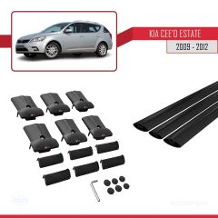 Kia Ceed SPORTSWAGON 2009-2012 Arası ile Uyumlu FLY Model Ara Atkı Tavan Barı SİYAH 3 ADET BAR