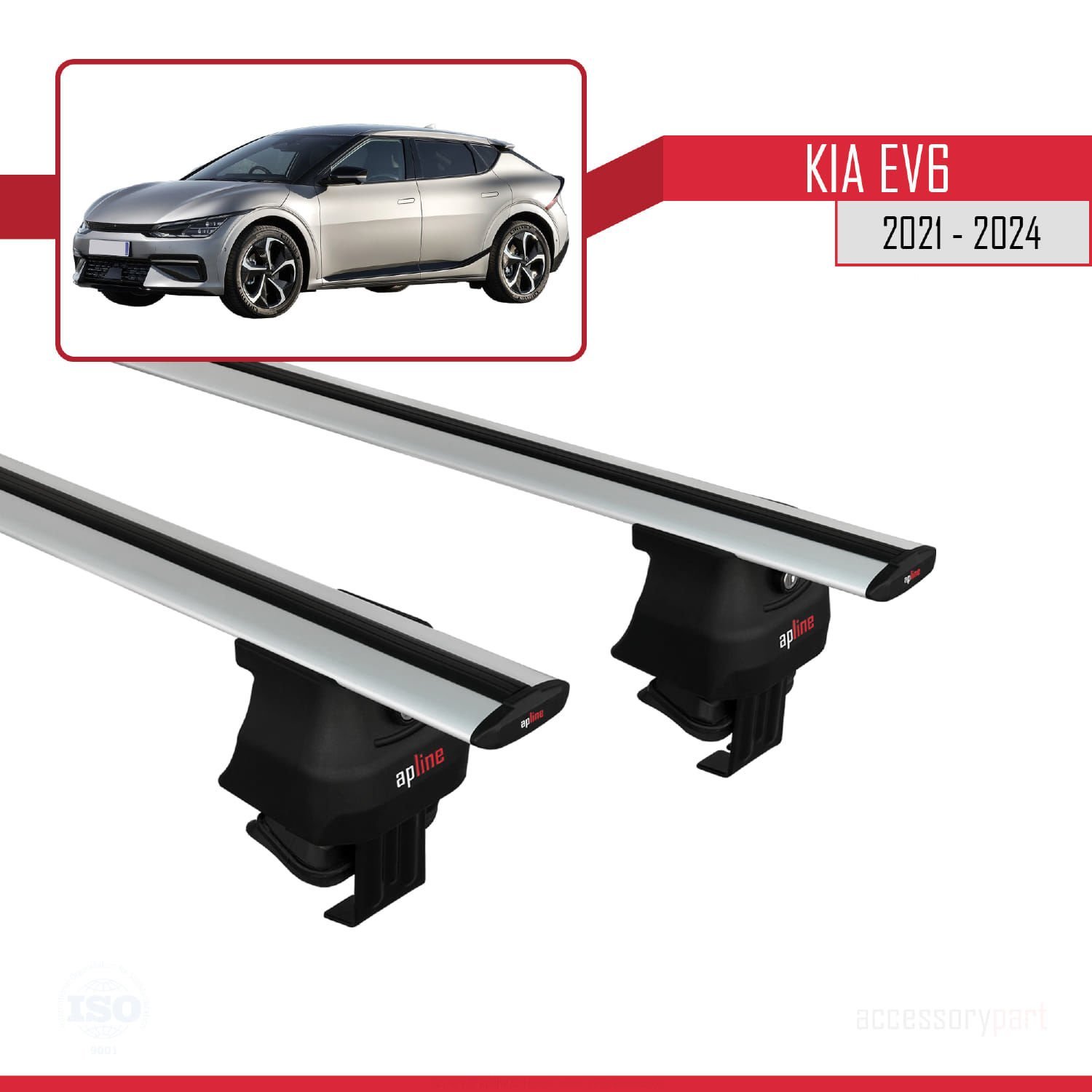 Kia Ev6 2021 ve Sonrası ile uyumlu ACE-4 Ara Atkı Tavan Barı GRİ